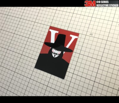 V for Vendetta Anonymous Guy Hacker Car / Computer Reflective Sticker #09