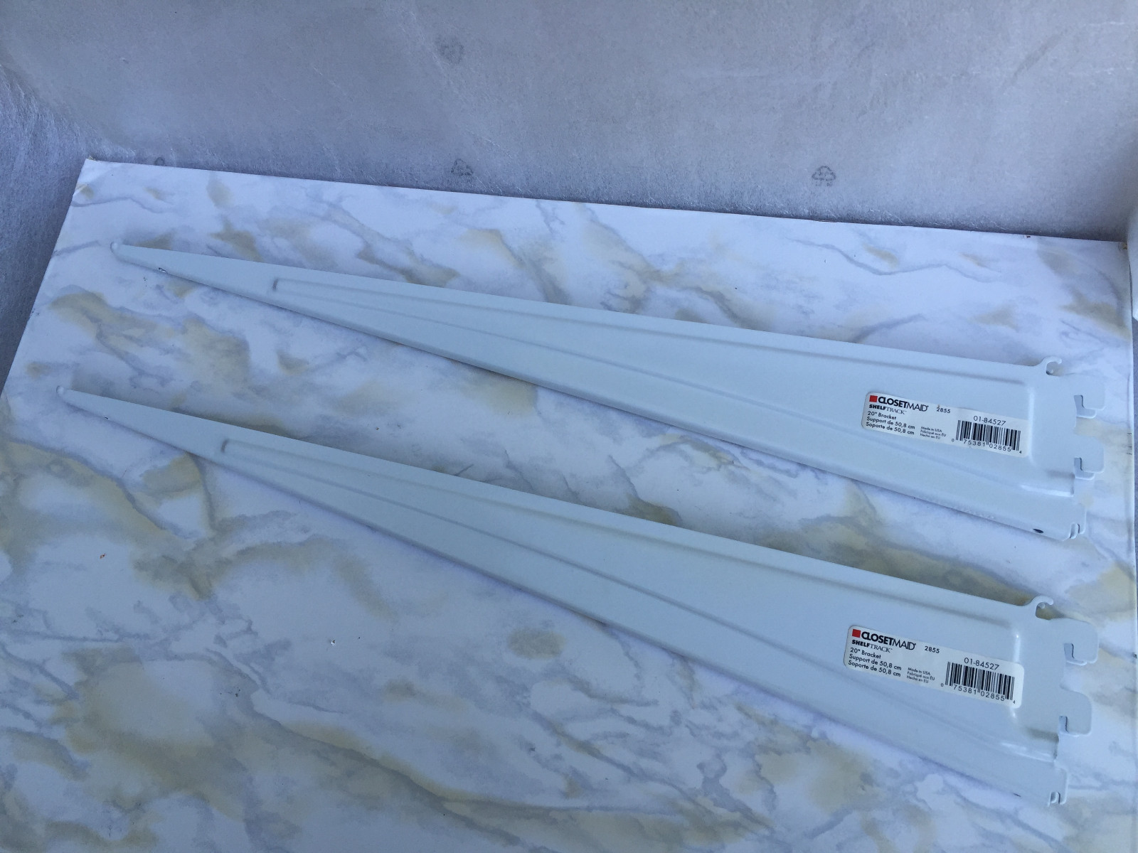 Set of 2 Closetmaid 2855 20" Shelf Track Bracket Made In Usa white eBay