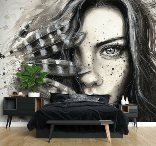 Fashionable Women Art Pop Art 3D Wall Mural Designer Removable Wallpaper  Murals | eBay