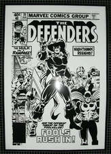 Production Art THE DEFENDERS #74 cover, HERB TRIMPE art, 8.5x11