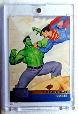 1995 DC Versus Marvel Base Trading Card 1 SUPERMAN VS HULK