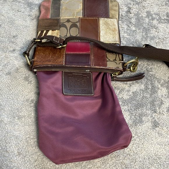 Coach Patchwork Swingpack Flat Crossbody Bag Sued… - image 15