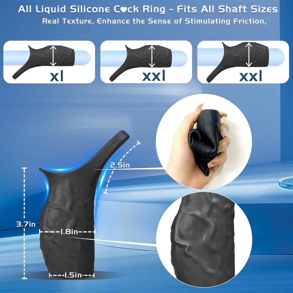 Penis Sleeve Extender Cock Sleeve Extension Sheath Silicone Penis Ring Enlarge Thicken Reusable Realistic Condom Enlarger Male Sex Toy For Men Couples (5.6