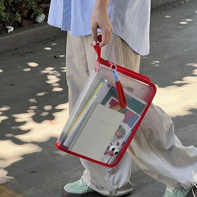Organizer Large Capacity File Storage Bag Transparent File Bag Document Handbag