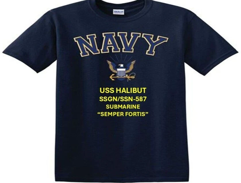 USS HALIBUT* SSGN/SSN-587* SUBMARINE*EAGLE SHIRT*NAVY OFFICIALLY LICENSED - Picture 1 of 18