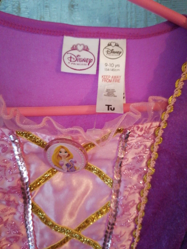 Disney Princesa Vestido Niñas Enredado Rapunzel Disfraz de Verano Elegante Fiesta  Foto 2 de 4