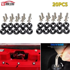 20Pcs Black Billet Aluminum Fender Bumper Washer/Bolt Engine Bay Dress Up Kit M6