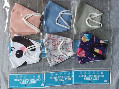12 pak-Orly Youth Cotton  Face Mask , Washable...(12 masks)