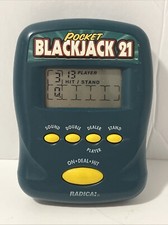 Radica Pocket Blackjack 21 Casino Electronic Hand Held Game 1997, Tested Works