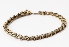 LOVELY 10k YELLOW GOLD 1/2 CARAT DIAMONDS TENNIS BRACELET 7"