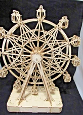 Ferris Wheel Handmade Assembled-Music, Rotates 'Around the World'-13 X 11" Gift!