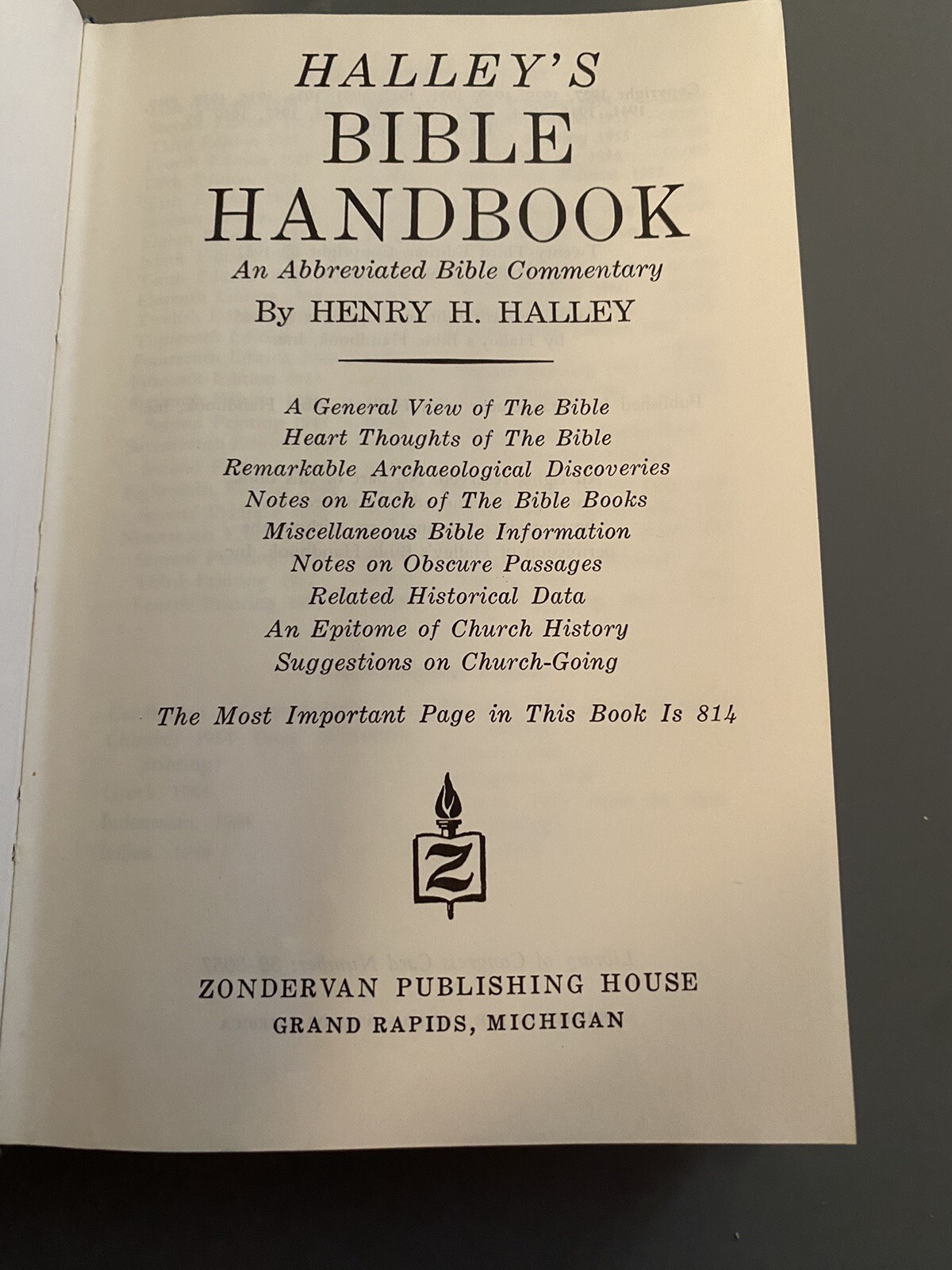 Vtg Halley’s Bible Handbook 1962/65 Zondervan Publishing House Henry H