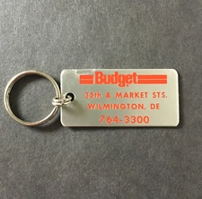 Vintage Keychain BUDGET RENT A CAR TRUCK Key Fob Ring WILMINGTON DE. Delaware