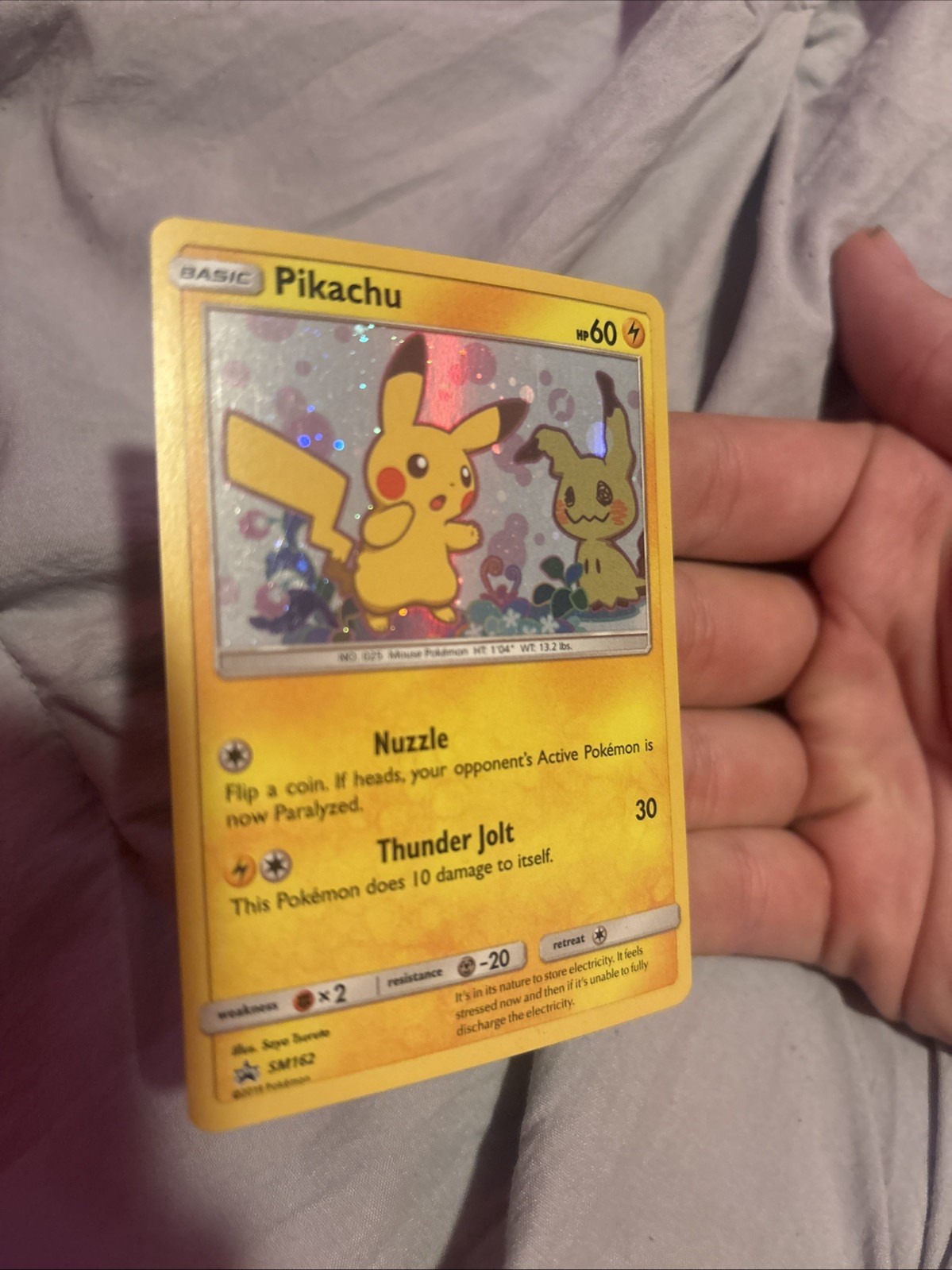Pokémon 2019 Pikachu SM162 Sun & Moon Black Star Promo Holo Card TCG