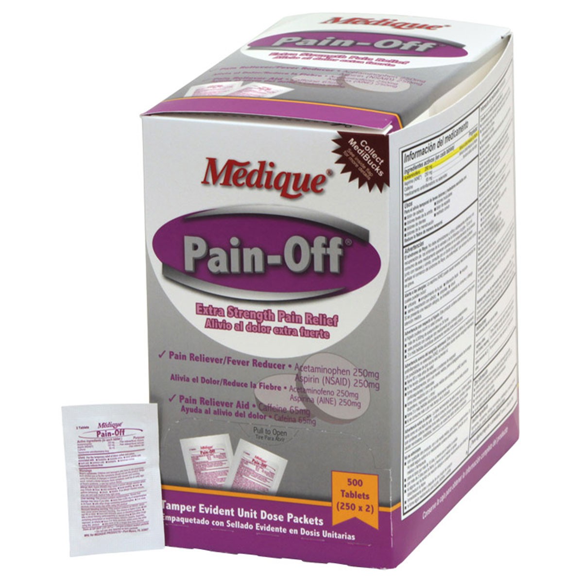Pain-off extra-strength pain relief, 500/box