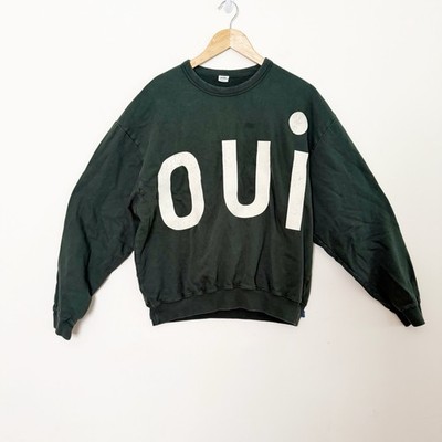 Oui Dark Green Crewneck Sweatshirt Large