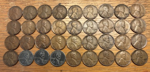 LINCOLN Wheat Cents, 1925-1958-PDS, G-AU, 73 Different Dates, w/18 S Mints, Nice - Picture 2 of 6
