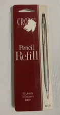 Cross 0.9 mm 12 Pencil Lead Refills & 3 Erasers PER PACK #8401 Vintage OEM Stock