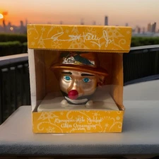 Emmett Kelly Jr. Ornament Weary Willie Clown European Style Molded Glass Flambro