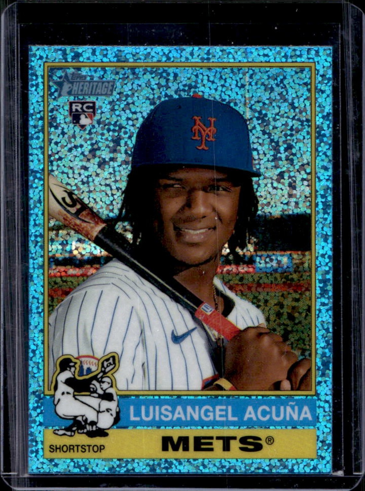 2025 Topps Heritage Luisangel Acuna Chrome RC Light Blue Sparkle Refractor #274