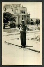 BENGASI 1953 - LIBIA - IN POSA DAVANTI ALLA CATTEDRALE - POSTA AEREA per TORINO