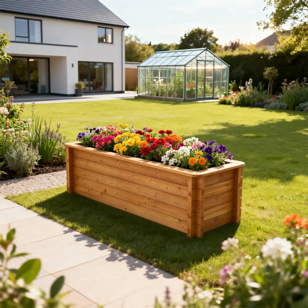 Raised Garden Bed - 2m x 0.5m - 697mm Height - 44mm Thick Wall