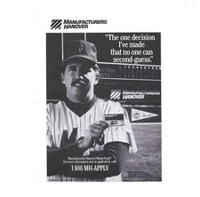 Print Ad Manufacturers Hanover Mastercard Baseball Sports Marketing 1987 Vintage
