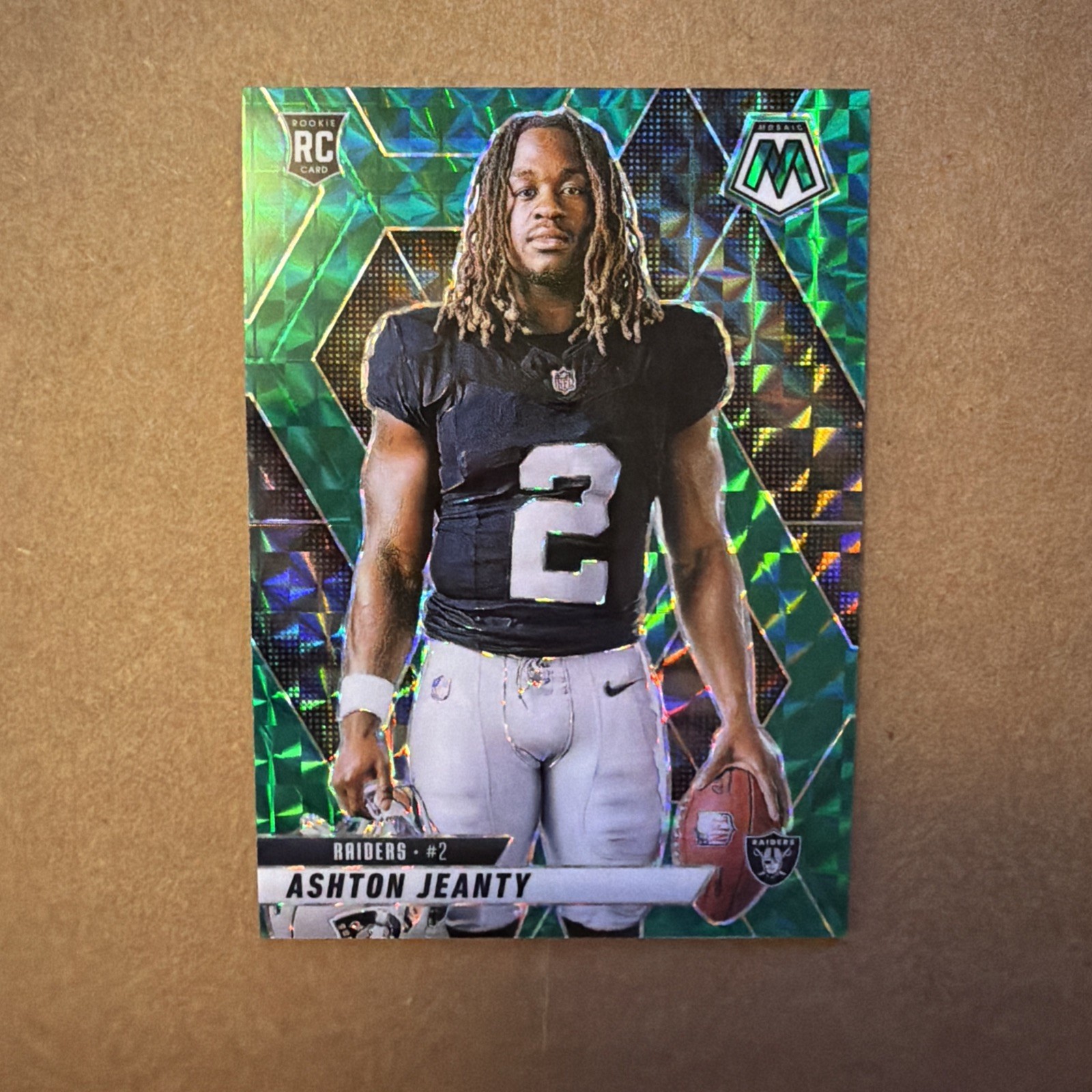 2025 Panini Mosaic Ashton Jeanty Variation #287 Green Mosaic Prizm