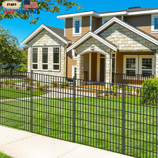5 Panels No Dig Garden Fence with Gate, 40 in H X 12.1 ft L Metal Fence NEW