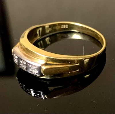 Gold-Siegelring ⋆ 585⋆ FBD☆95 ⸙ 14 Karat 4,5Gr ☆3 Diamant ⸙ Zierlicherfingerring - Bild 1 von 4