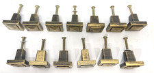 Lot of 13 Antique Casted Brass Finish Cabinet Knobs, Square 1-1/16" x 1/16"