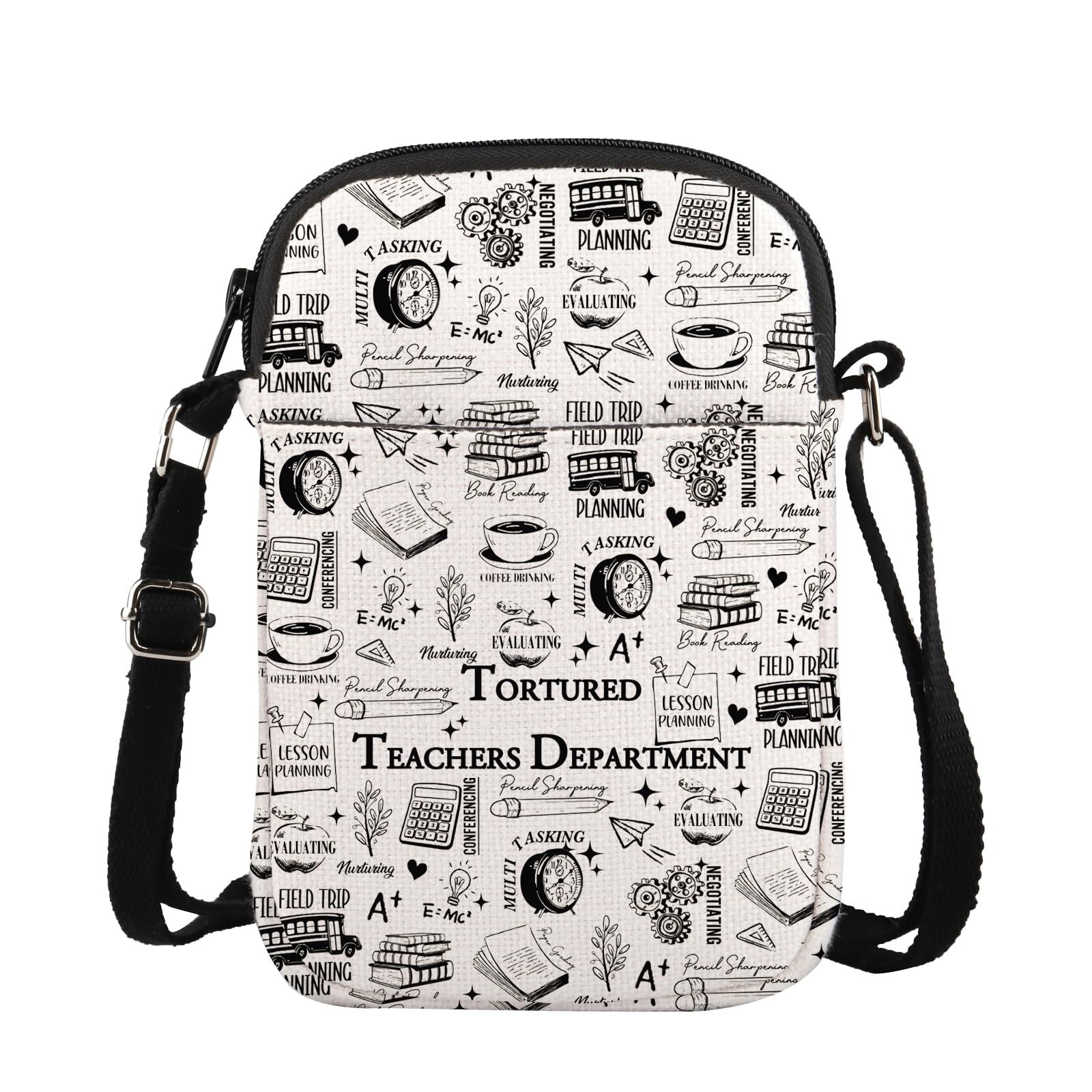 BLUPARK Tortured Teachers Funny Crossbody Bag Gift for Educators Department