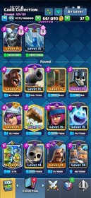 CR/LVL 55(13 Card Lvl 15-14) 10k Trophy /52 Emote/7 Tower Skin/12 Evoes