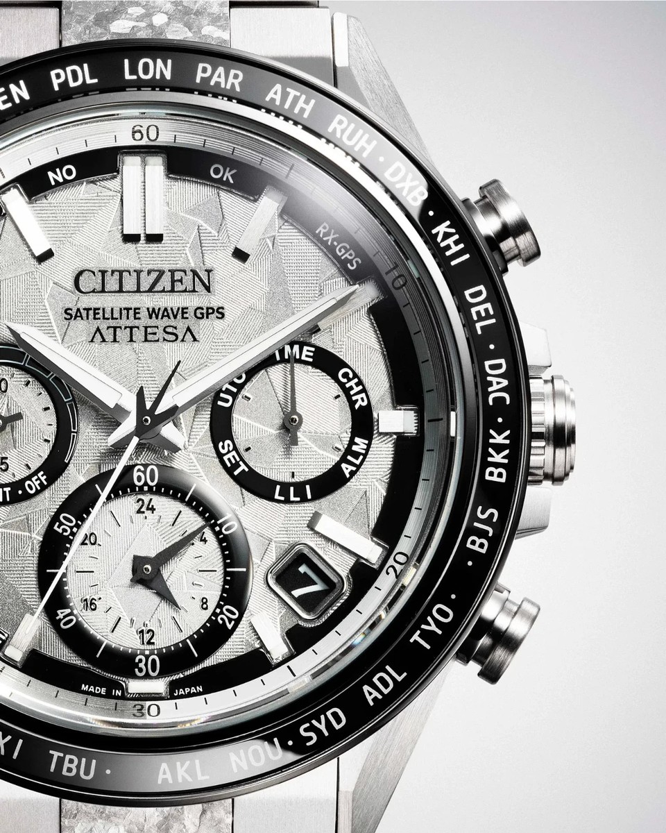 Citizen Men's Attesa Chronograph Alarm Silver Eco-Drive Watch 44MM