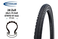28 Zoll Fahrrad Reifen Schwalbe Silento 47-622 Pannenschutz 28X1.75 Reflex