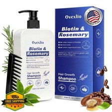 OVEXLIO Hair Growth Shampoo Biotin Rosemary Thickening 11.84 Fl Oz