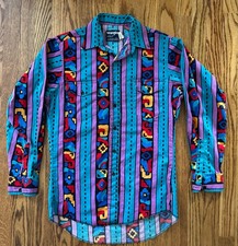 Vintage Wrangler Brushpopper Shirt Cowboy Fit Single Needle Tailor 15-33 90's