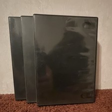 Set of 3 Black Plastic Standard DVD Cases Random Used 