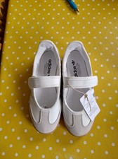 adidas Originals Samba Jane W Mary Jane Leather Flats White/Silver UK 3.5