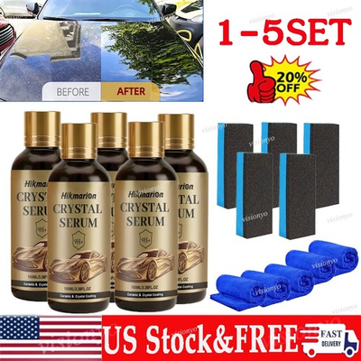 #ad #ad 1 5SET New Crystal Serum – Advanced Graphene Ceramic Coating for Cars 100ML $45.99