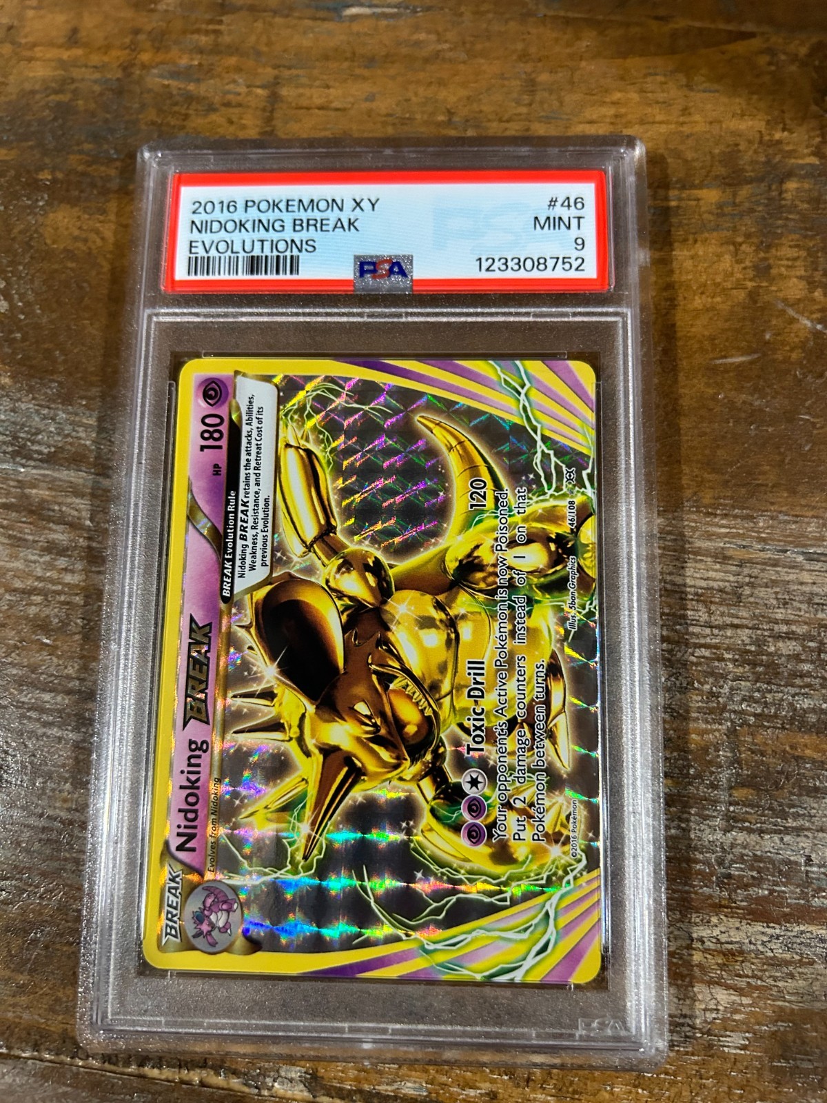 POKEMON 2016 XY Evolutions NIDOKING Break #46 PSA 9 Mint RARE 2