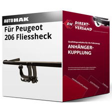Für 206 Fliessheck Typ 2A/C (Auto Hak) Anhängerkupplung horizontal abnehmbar AHK