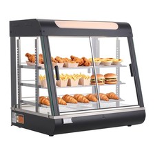 VEVOR 3-Tier Commercial Food Warmer Display Pizza Cabinet 106Qt/100L LED Light