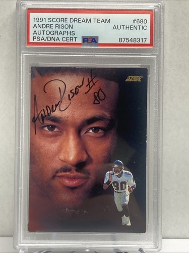 Andre Rison #680 1991 Score Dream Team Autographs card