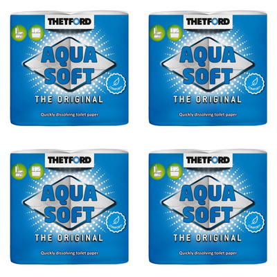 16x Thetford Toilettenpapier Aqua Soft 4x4 Rollen