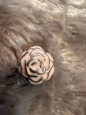 Genuine Authentic Pandora Silver Rose Garden Pink Enamel Clip Charm 
