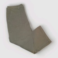 Studio Blue Cropped Pants Women Green Wide Le...