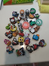 30 Mixed PVC Shoe Charm Lot Scary Mickey Kitty Charms Croc Jibbitz Wristband