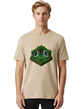 Futuristic-Forest-Portal Mens Graphic Tee, 100% Cotton, Casual Summer Wear