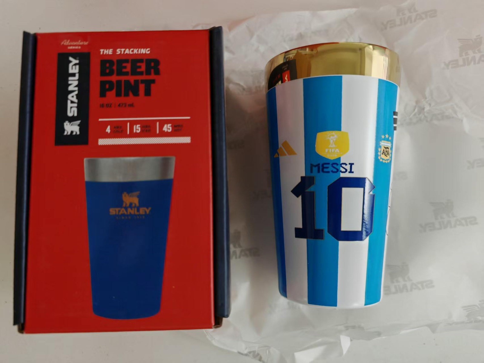 FIFA WORLD CUP 2026 Collectible Stadium Messi 16oz insulated tumbler stainless